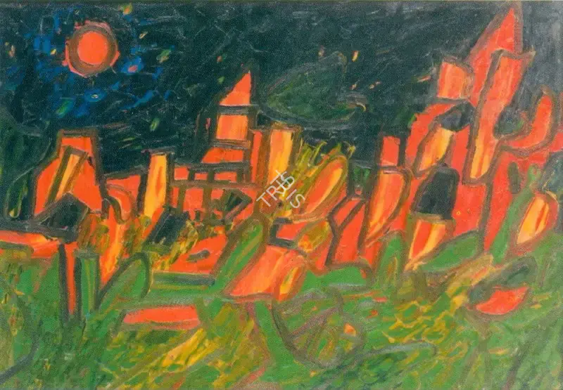 Souza, F.N. (Artist). Bronx at night, 1968 | Painting
