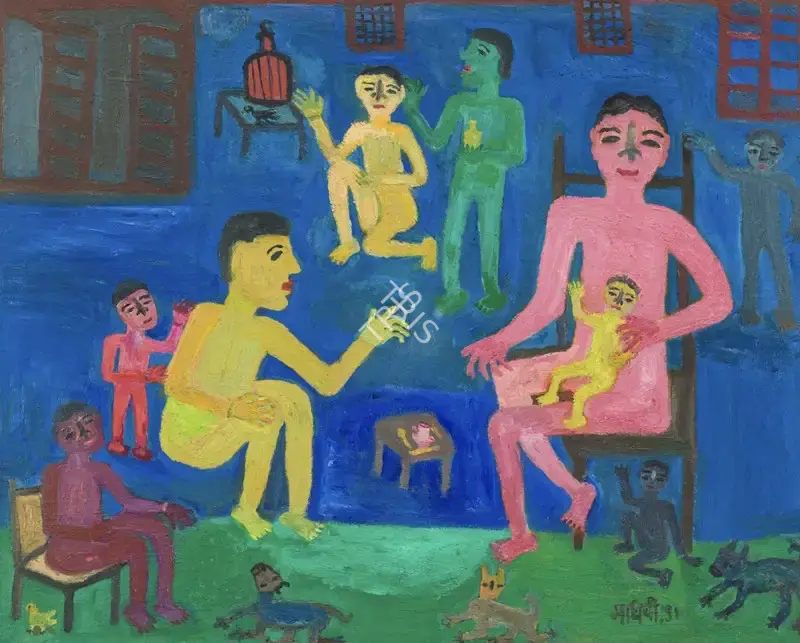 Parekh, Madhavi (Artist). Untitled. Oil on canvas board, 1991 | Painting | EconomicsArt | 00870604