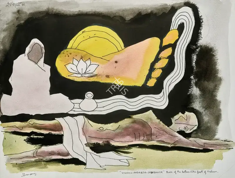 Husain, M.F. (Artist). Vishnu-Padabja-Sambhuta, 1986 | Painting