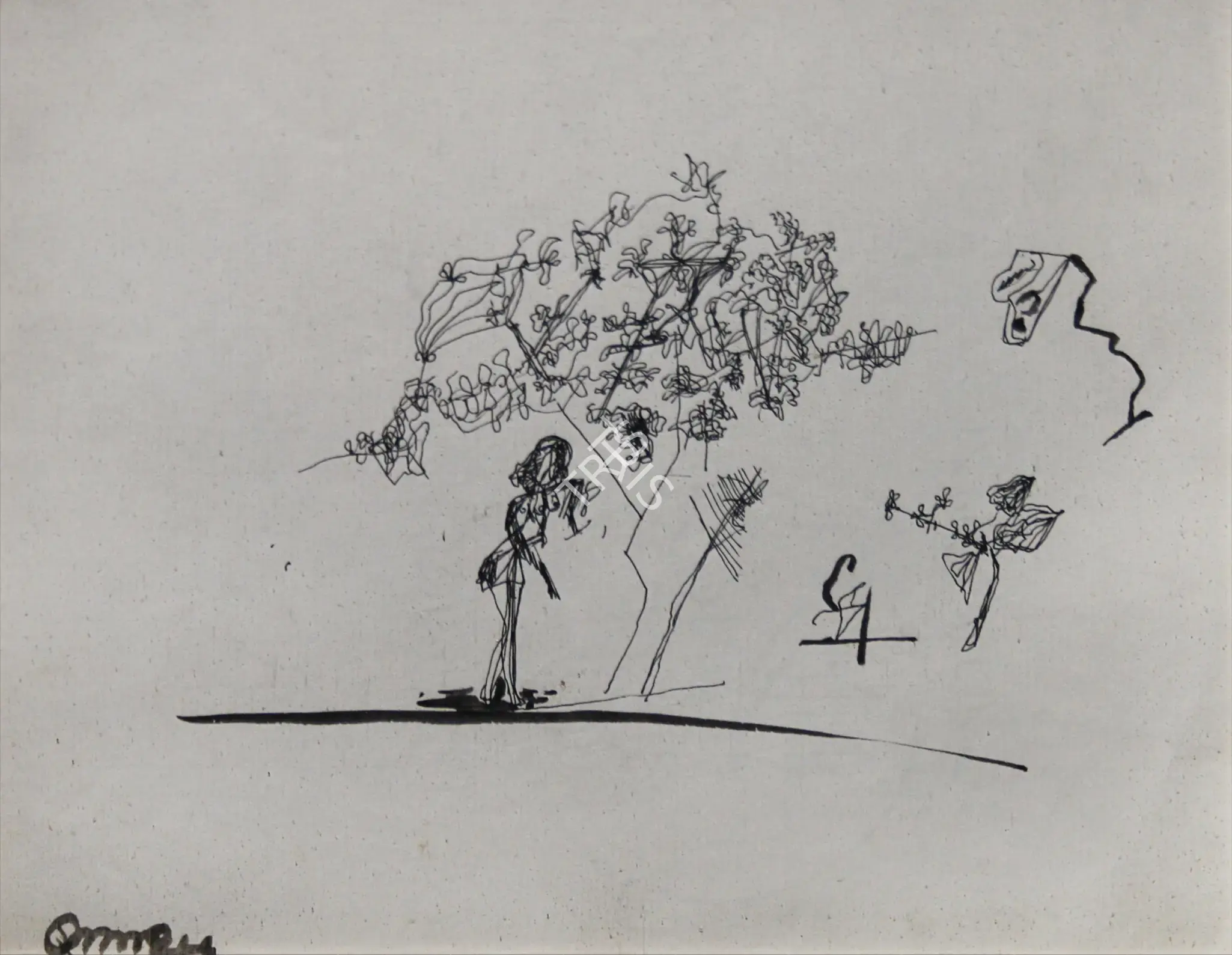 Shah, Himmat (Artist). Untitled. Pen and ink on paper, n.d. | Drawing | FineArts | 00900534