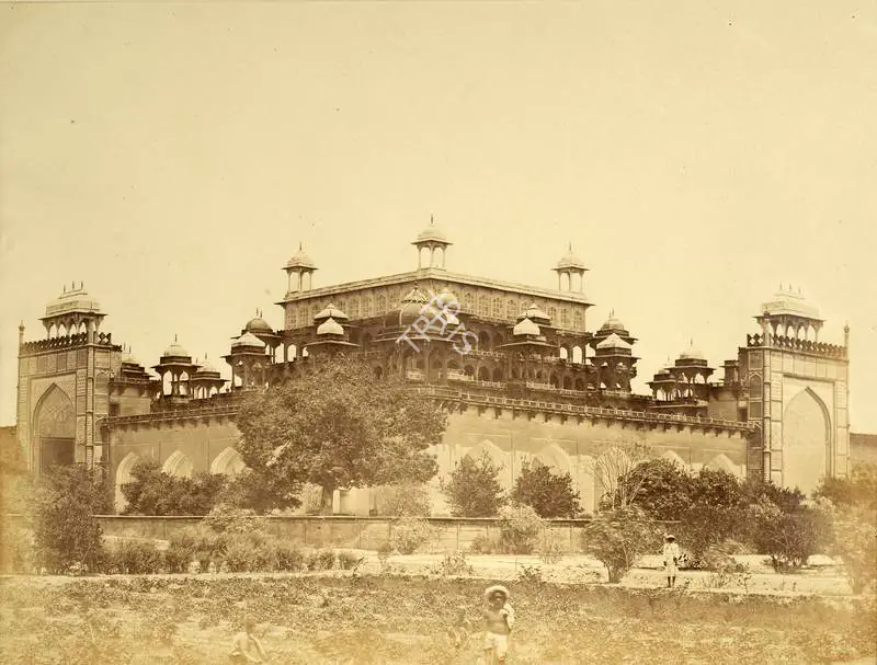 Beato, Felice (Photographer). Akbar's Tomb, Secundra, Agra - India after Mutiny. Albumen print hinged on thin paper, February-April 1859 | Antiquarian Photograph | Photography | 00116284