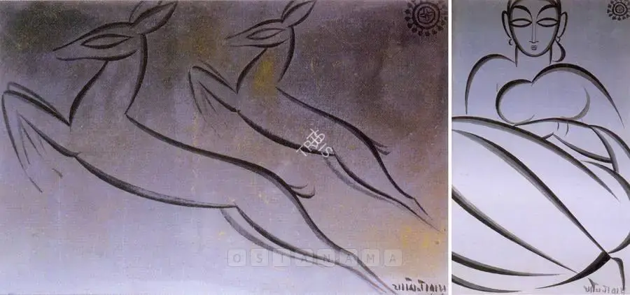 Roy, Jamini (Artist). Santhal Girl, n.d. | Painting