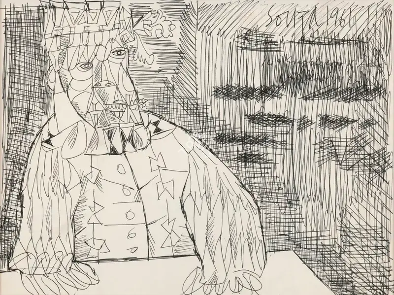Souza, F.N. (Artist). Untitled (Emperor), 1961 | Drawing
