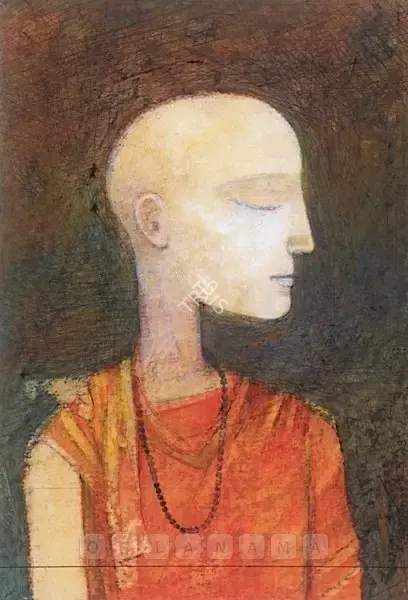 Pyne, Ganesh (Artist). Untitled (Head Of A Young Monk), 1994 | Painting