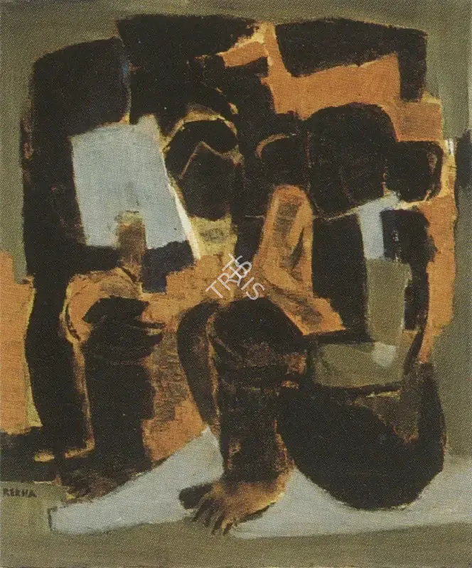 Rao, Rekha (Artist). Mother and Child. Oil on canvas, n.d. | Painting | FineArts | 00373965