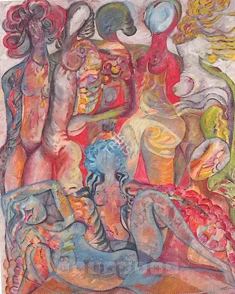 Chandra, Avinash (Artist). Gopies (Maidens), 1985 | Painting