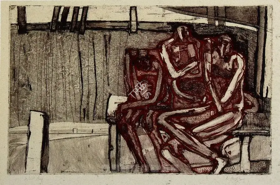 Broota, Rameshwar (Artist). Untitled. Aquatint on paper, n.d. | Graphic Art  | 00880322