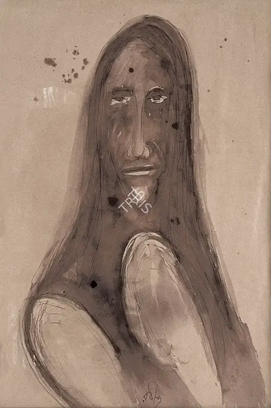 Tagore, Rabindranath (Artist). Woman. Watercolour and ink on paper, c.1931 | Painting  | 00879837