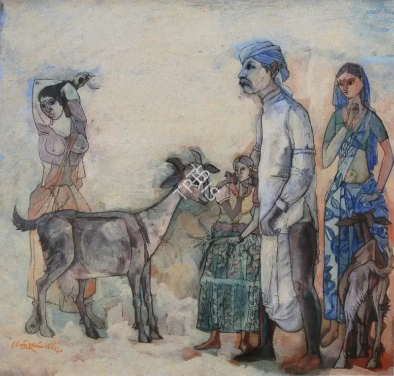 Goud, K. Laxma (Artist). To Market, n.d. | Drawing
