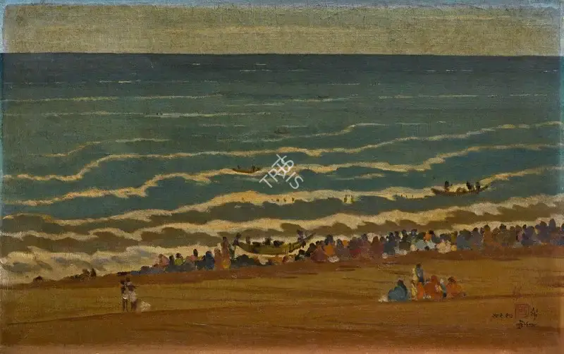 Dugar, Indra (Artist). Untitled (Breakers). Oil on canvas, 1953 | Painting | FineArts | 00596124