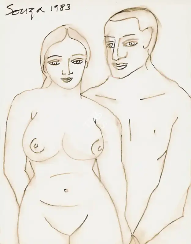 Souza, F.N. (Artist). Untitled (Couple), 1983 | Painting