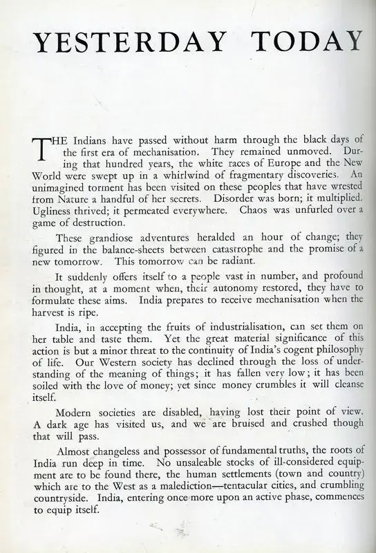 Corbusier, Le (Essayist). Yesterday Today and Tomorrow. In Marg. 2(4), pp. 12-16. Bombay: Modern Architectural Research Group, October 1948 | Essay | FineArts | 00668764, 1948