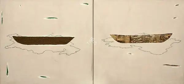 Iranna, G.R. (Artist). Untitled. Acrylic and sand on canvas, 2005 | Painting | FineArts | 00645376