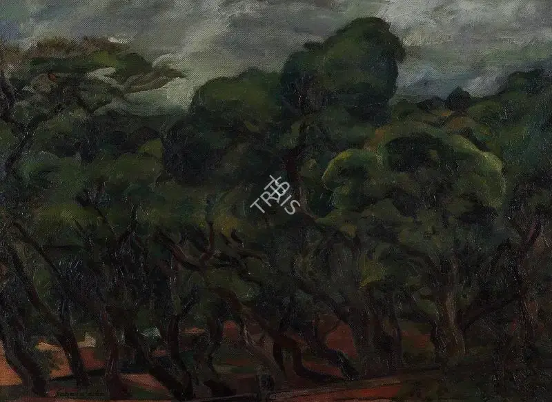 Sabavala, Jehangir (Artist). Treescape. Oil on Masonite, 1960 | Painting | FineArts | 00330989