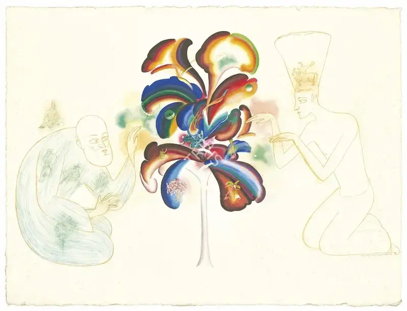 Sheikh, G.M. (Artist). Kahat Kabir: Conjurors. Gouache on paper, 1998 | Painting | EconomicsArt | 00872527