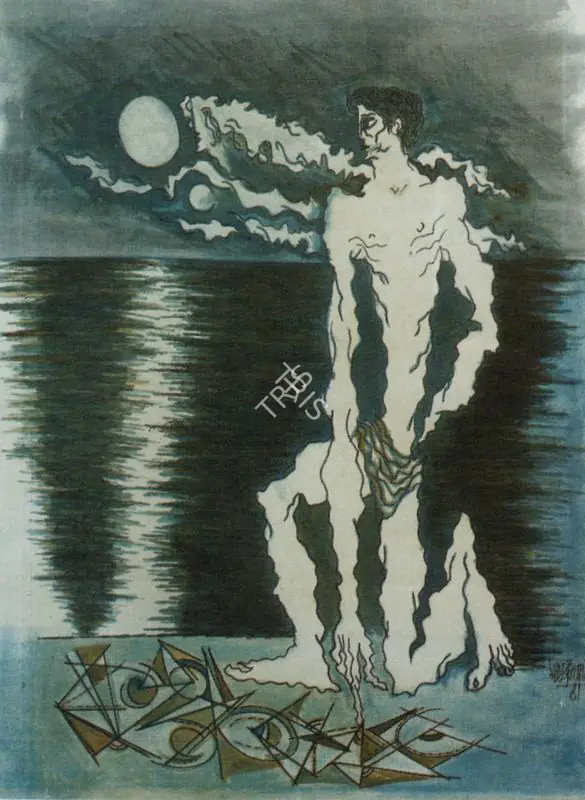 Sadequain (Artist). Fisherman, 1981 | Painting