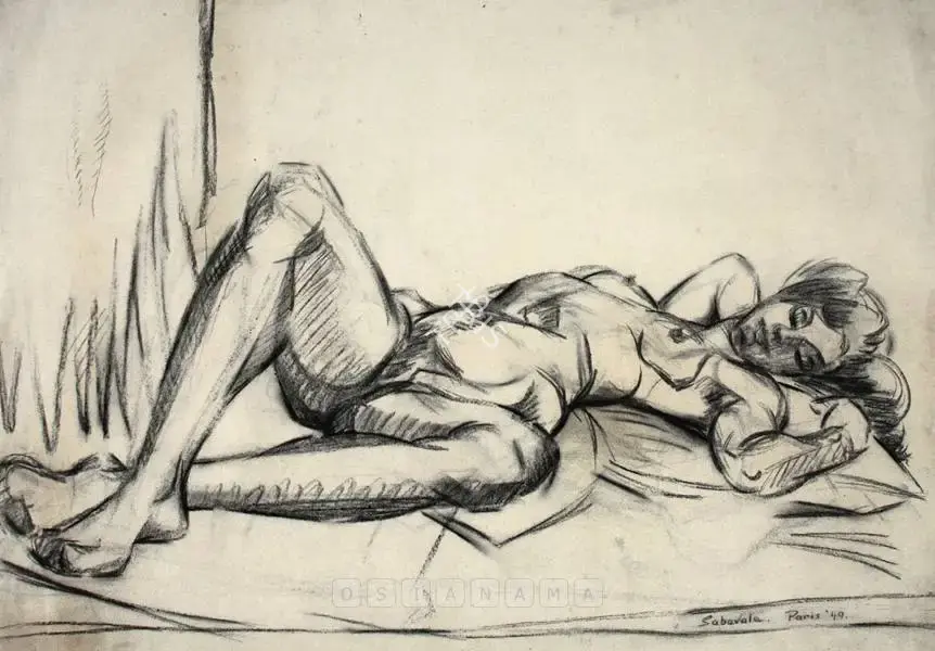 Sabavala, Jehangir (Artist). Untitled. Charcoal on paper, 1949 | Drawing  | 00880476