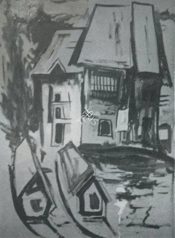 Kaul, Triloke (Artist). Houses in Boats. n.d. | Marg, March 1955 | Painting | FineArts | 00674176