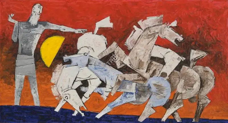 Husain, M.F. (Artist). Equus. Oil on canvas, 1979 | Painting | FineArts | 00338003