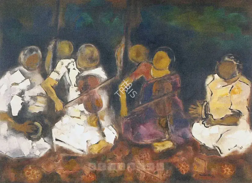 Naidu, Reddeppa (Artist). Musicians Ii. Oil on canvas, 1996 | Painting | FineArts | 00898290