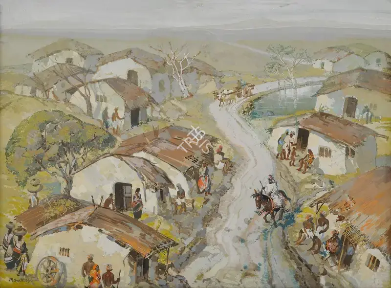 Joshi, Manohar (Artist). The Village Patel. Gouache and watercolour on paper laid on card, 1948 | Painting | FineArts | 00416548