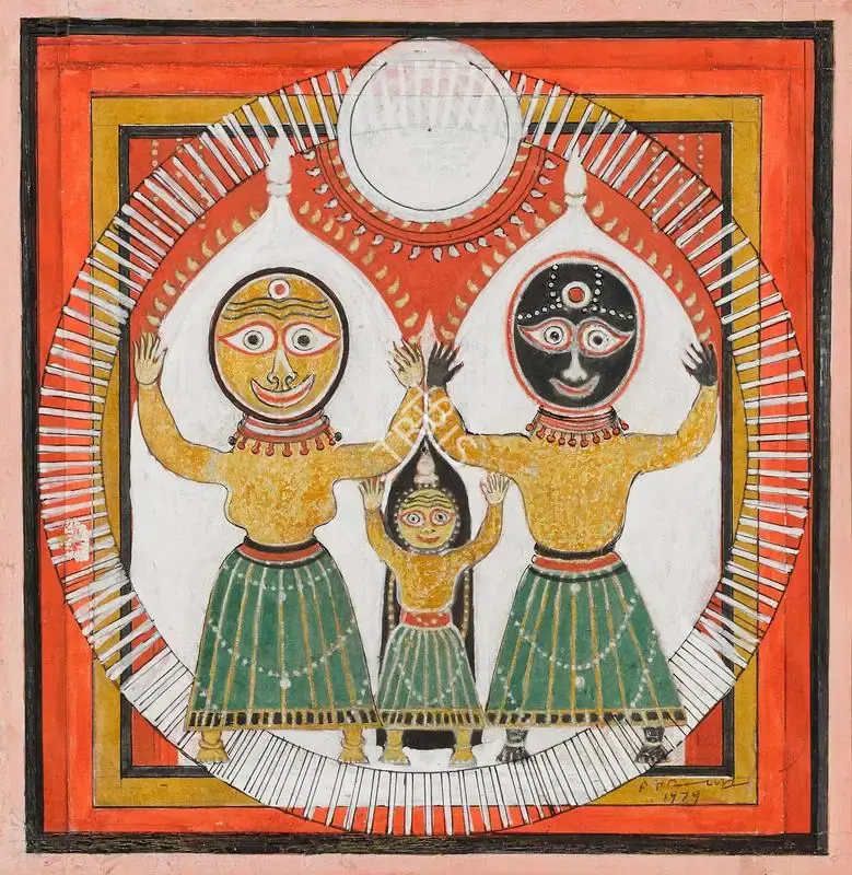 Reddy, P.T. (Artist). Untitled (Jagannath). Mixed media on paper laid on board, 1979 | Painting | FineArts | 00417413