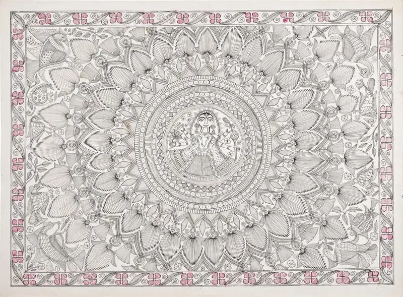 Devi, Mahasundari (Artist). Untitled. Ink on paper, n.d. | Painting | FineArts | 00417404