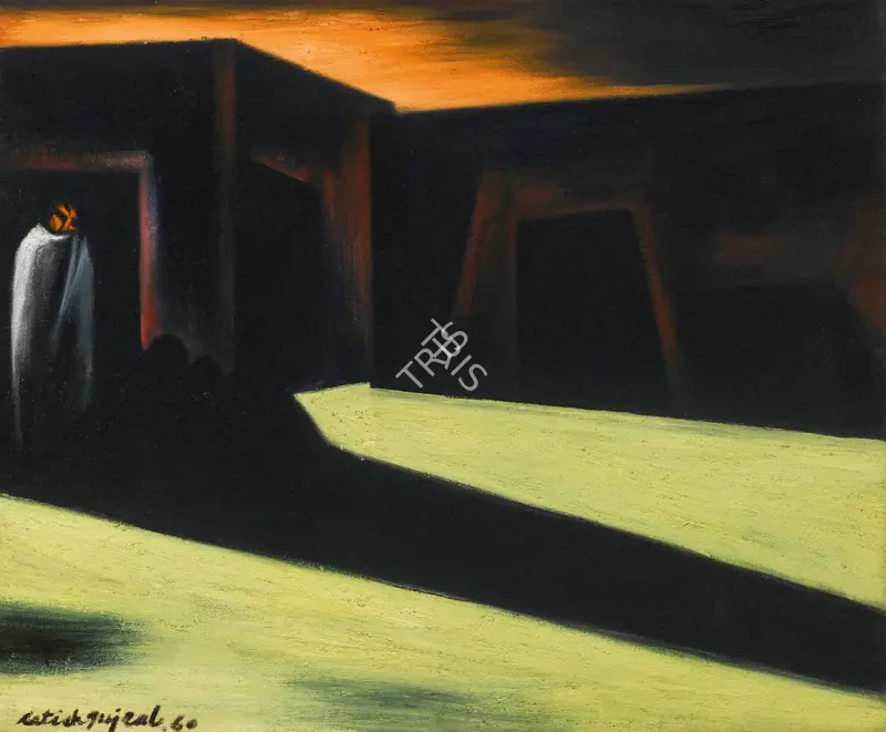 Gujral, Satish (Artist). Untitled (Man). Oil and encaustic on canvas, 1960 | Painting | FineArts | 00333040