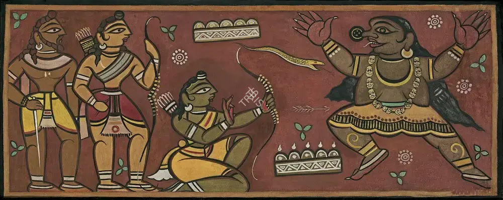 Roy, Jamini (Artist). Untitled (Taraka Vadha), c.1960 | Painting