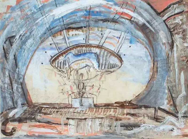 Harsha, N.S. (Artist). Making a Meteorite. Mixed media on paper, n.d. | Painting | FineArts | 00647171