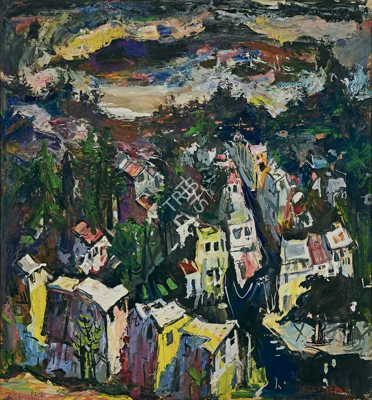 Raza, S.H. (Artist). Kashmir Valley. Gouache on paper, 1949 | Painting  | 00868137
