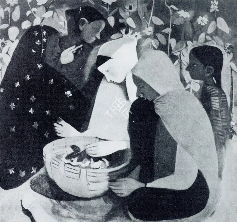 Sher-Gil, Amrita (Artist). Resting. 1939 | Marg, March 1972 | Painting | FineArts | 00674487