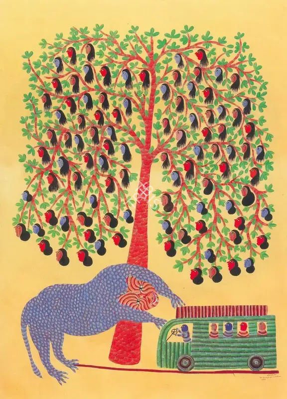 Tekam, Narmada (Artist). The Goddess of 330 Million. Acrylic on canvas, n.d. | Painting | FineArts | 00898077