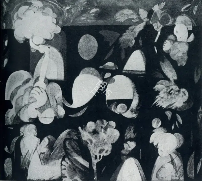 Gopinath, P. (Artist). Biomorphic Images-C. Tempera, 1977 | Pictorial Space, 1978 | Painting | FineArts | 00149550