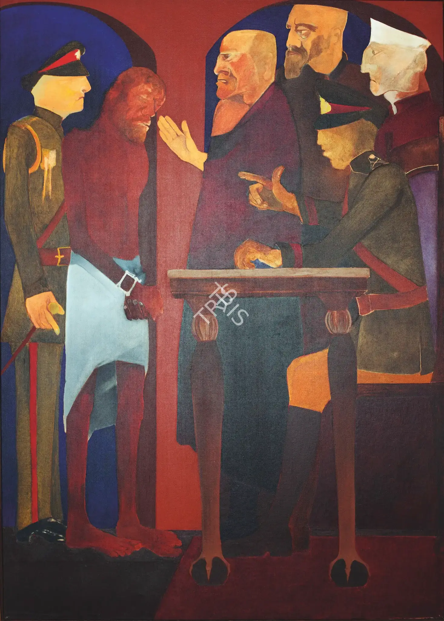 Khanna, Krishen (Artist). "Thou Sayest So" / "The Interrogation", 1980 | Painting