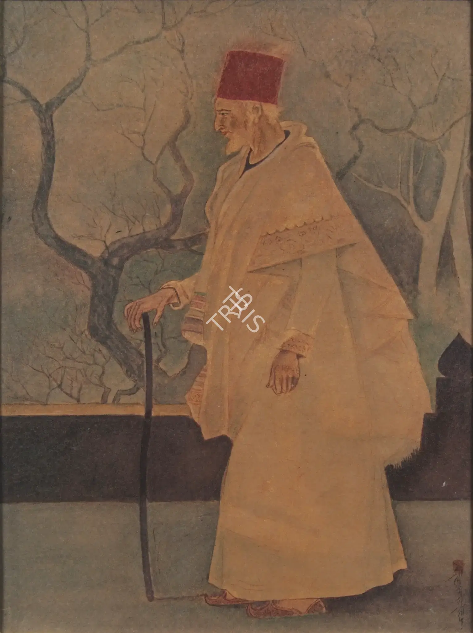 Roy Chowdhury, D.P. (Artist). Mirza Ghalib, mid 1920s | Painting