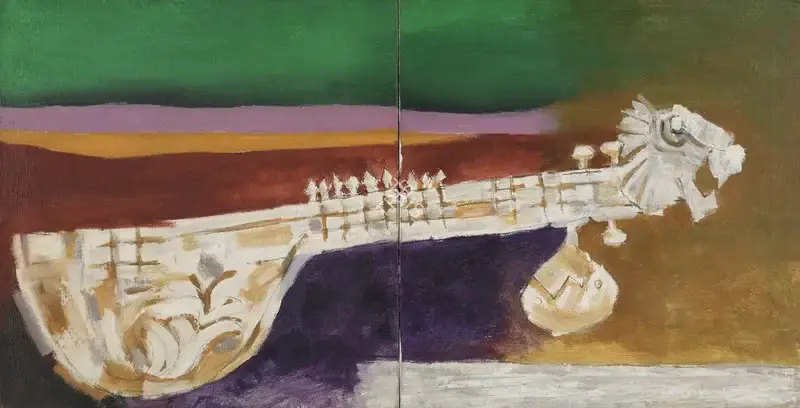 Husain, M.F. (Artist). Untitled (Veena in Landscape), c.1970s | Painting
