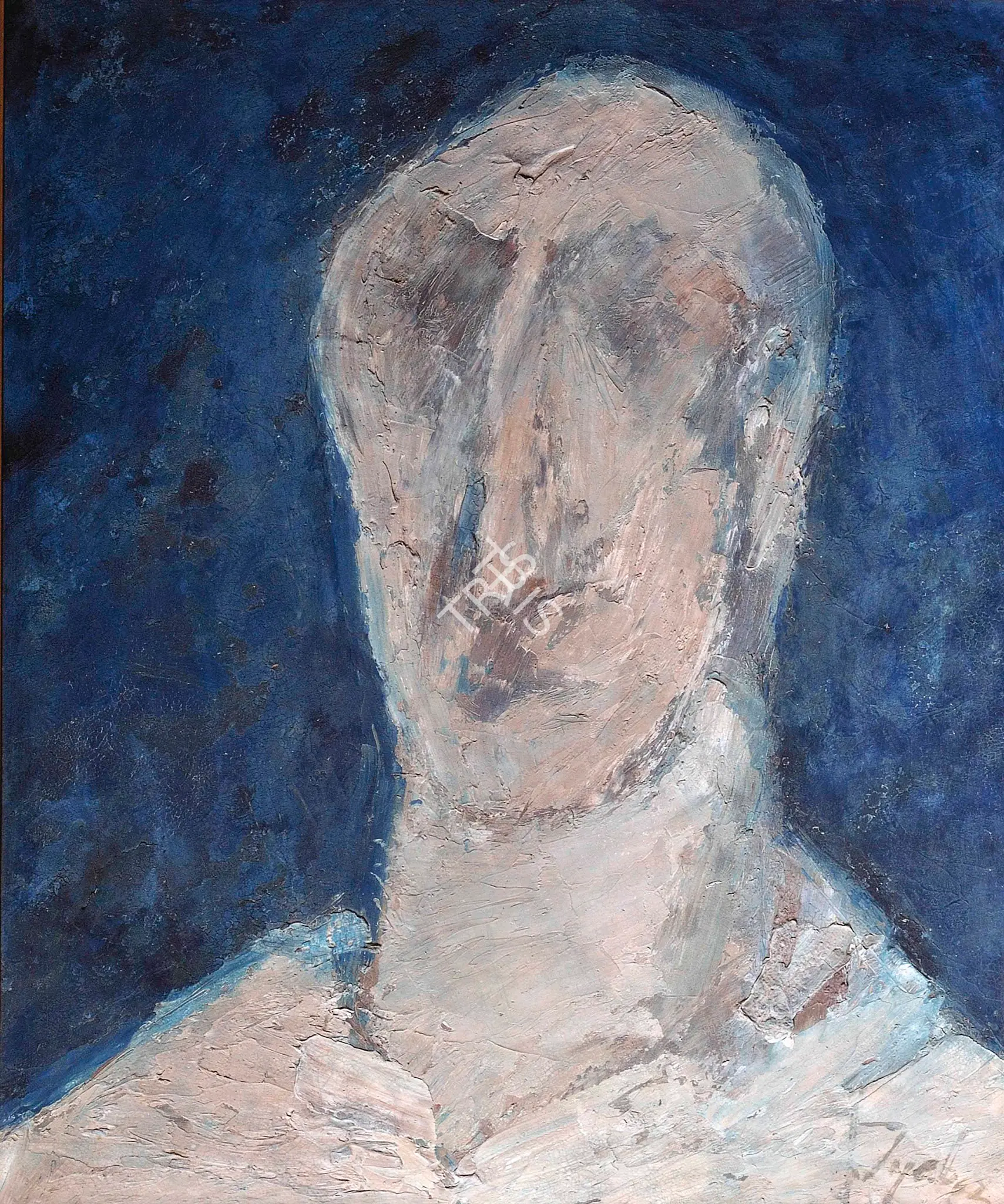 Mehta, Tyeb (Artist). Untitled (Head). Oil on board, 1962 | Painting | FineArts | 00645700