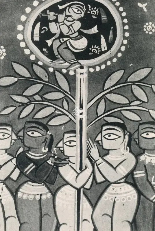 Roy, Jamini (Artist). Krishna with Gopinis, n.d. | Painting
