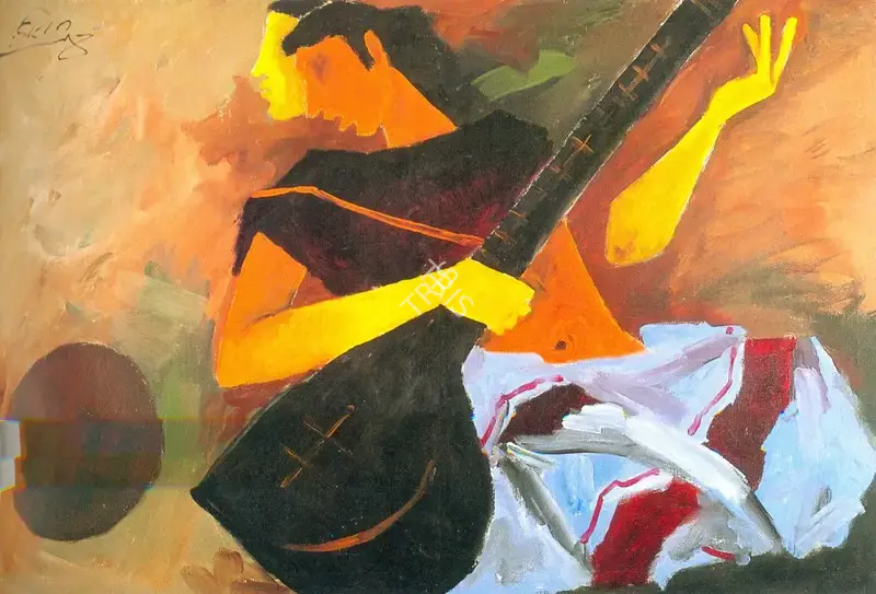Husain, M.F. (Artist). Musician, 1982 | Painting