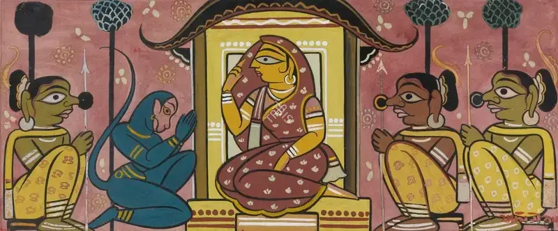 Roy, Jamini (Artist). Untitled (Sita in Upvan), n.d. | Painting