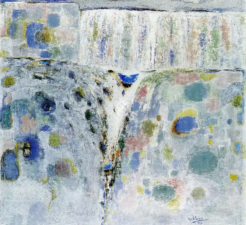 Hebbar, K.K. (Artist). Flow, 1973 | Painting