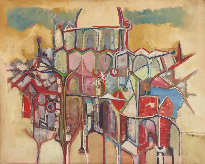 Bakre, S.K. (Artist). Untitled. Oil on canvas, 1965 | Painting | FineArts | 00335053