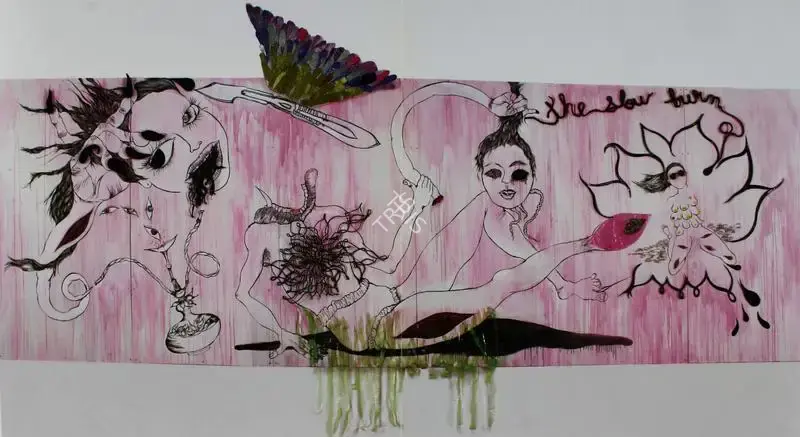 Ganesh, Chitra (Artist). The Slow Burn, 2008 | Painting
