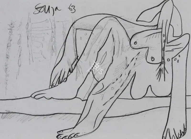 Souza, F.N. (Artist). Untitled (Double-Sided Drawing), 1963 | Drawing