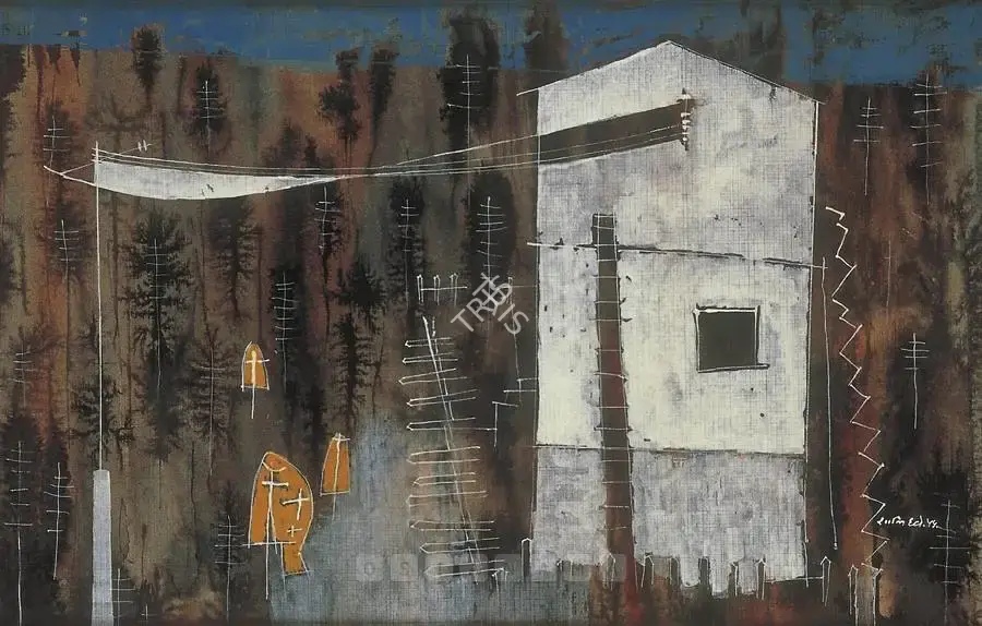 Dave, Shanti (Artist). Rest House, 1956 | Painting