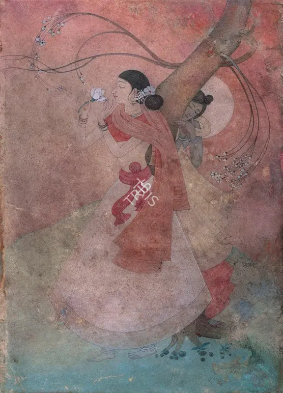 Majumdar, Kshitindranath (Artist). Radha & Krishna, late 1940s | Painting