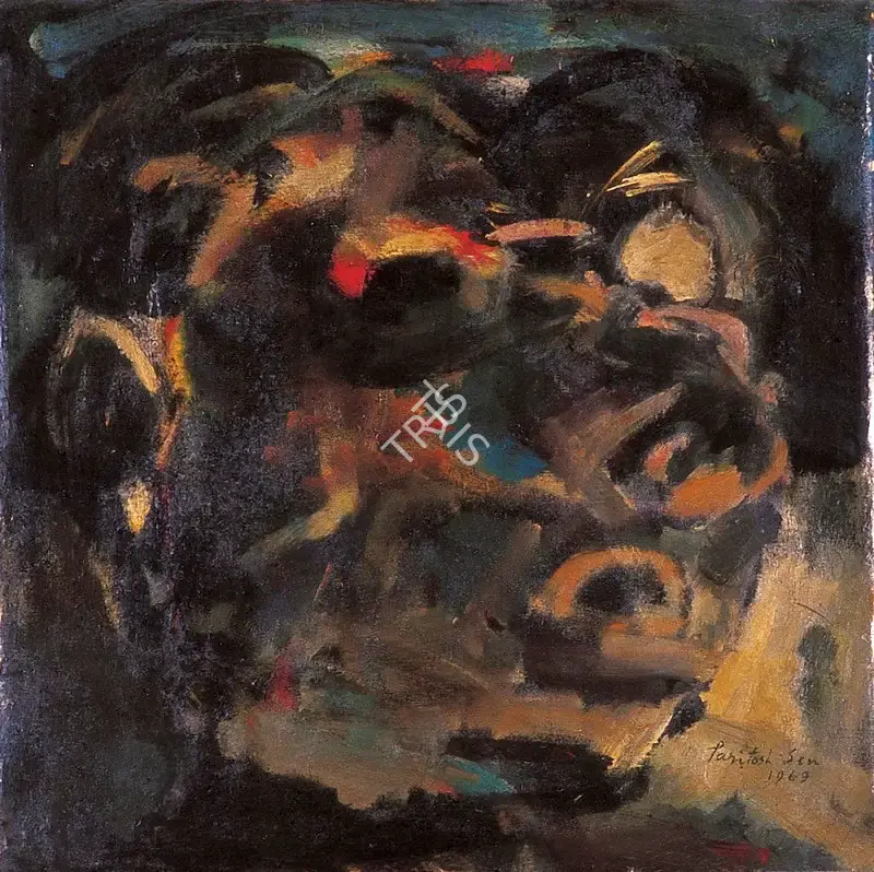 Sen, Paritosh (Artist). Head, 1969 | Painting