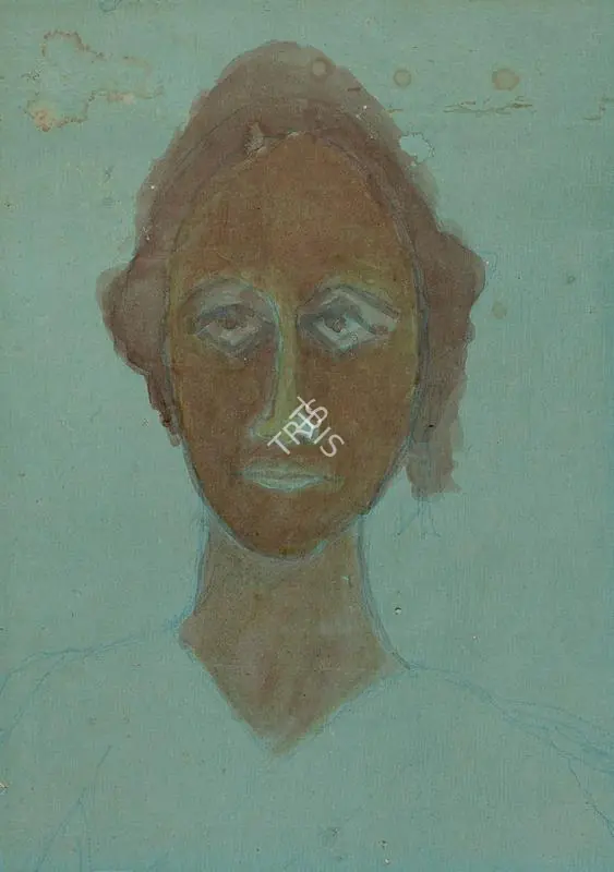 Tagore, Rabindranath (Artist). Untitled (Portrait of Mira Chatterjee), c.1939 | Painting