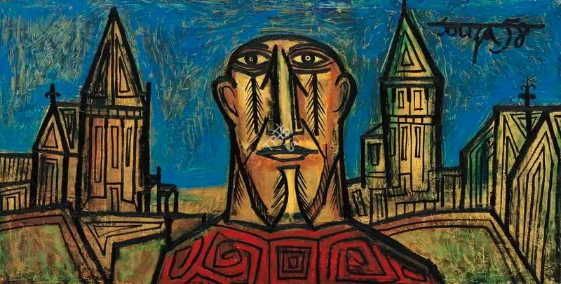 Souza, F.N. (Artist). Head in a Landscape, 1958 | Painting